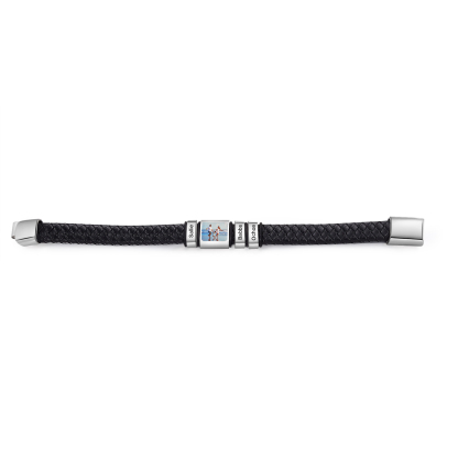 [Copy]Herren Schmuck – Personalisiertes 1 Foto & 3 Namen Leder Armband – Einzigartiges Geschenk
