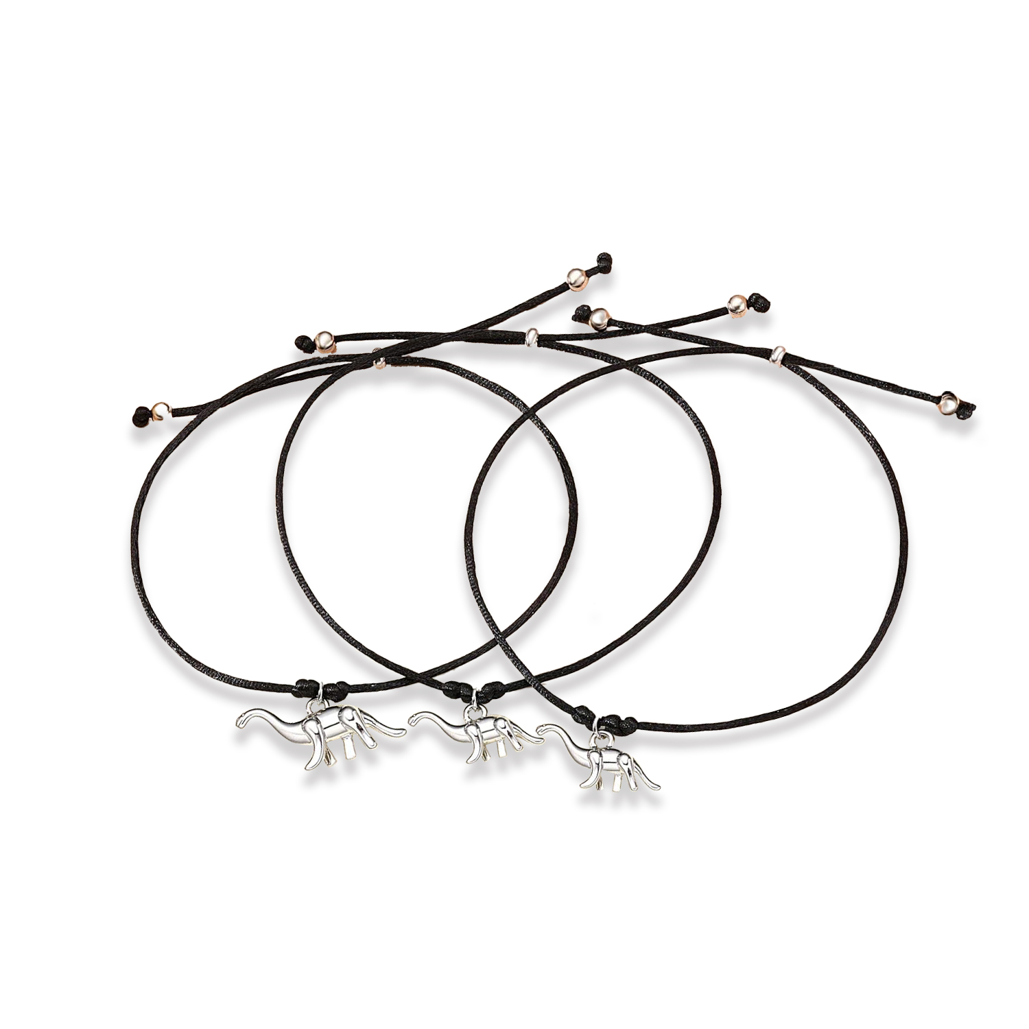 Dinos Armbänder Set mit 3 Ketten Für das Schulkind Vergesst nie, dass ihr stark und mutig seid wie Dinosaurier Schulanfang Geschenk mit Nachrichtenkarte