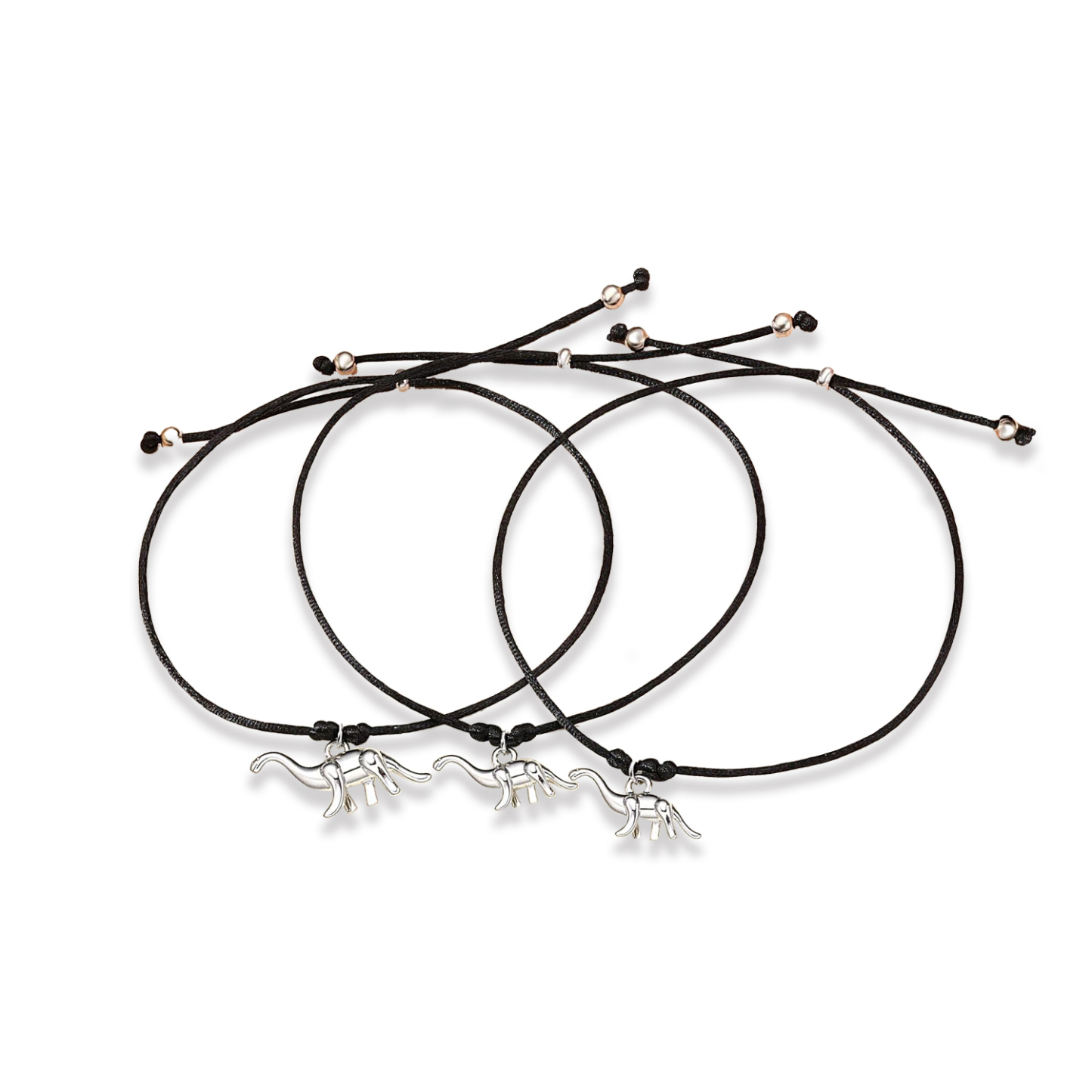 Dinos Armbänder Set mit 3 Ketten Für das Schulkind Vergesst nie, dass ihr stark und mutig seid wie Dinosaurier Schulanfang Geschenk mit Nachrichtenkarte