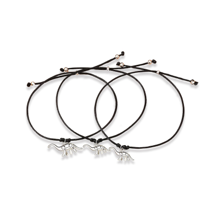 Dinos Armbänder Set mit 3 Ketten Für das Schulkind Vergesst nie, dass ihr stark und mutig seid wie Dinosaurier Schulanfang Geschenk mit Nachrichtenkarte