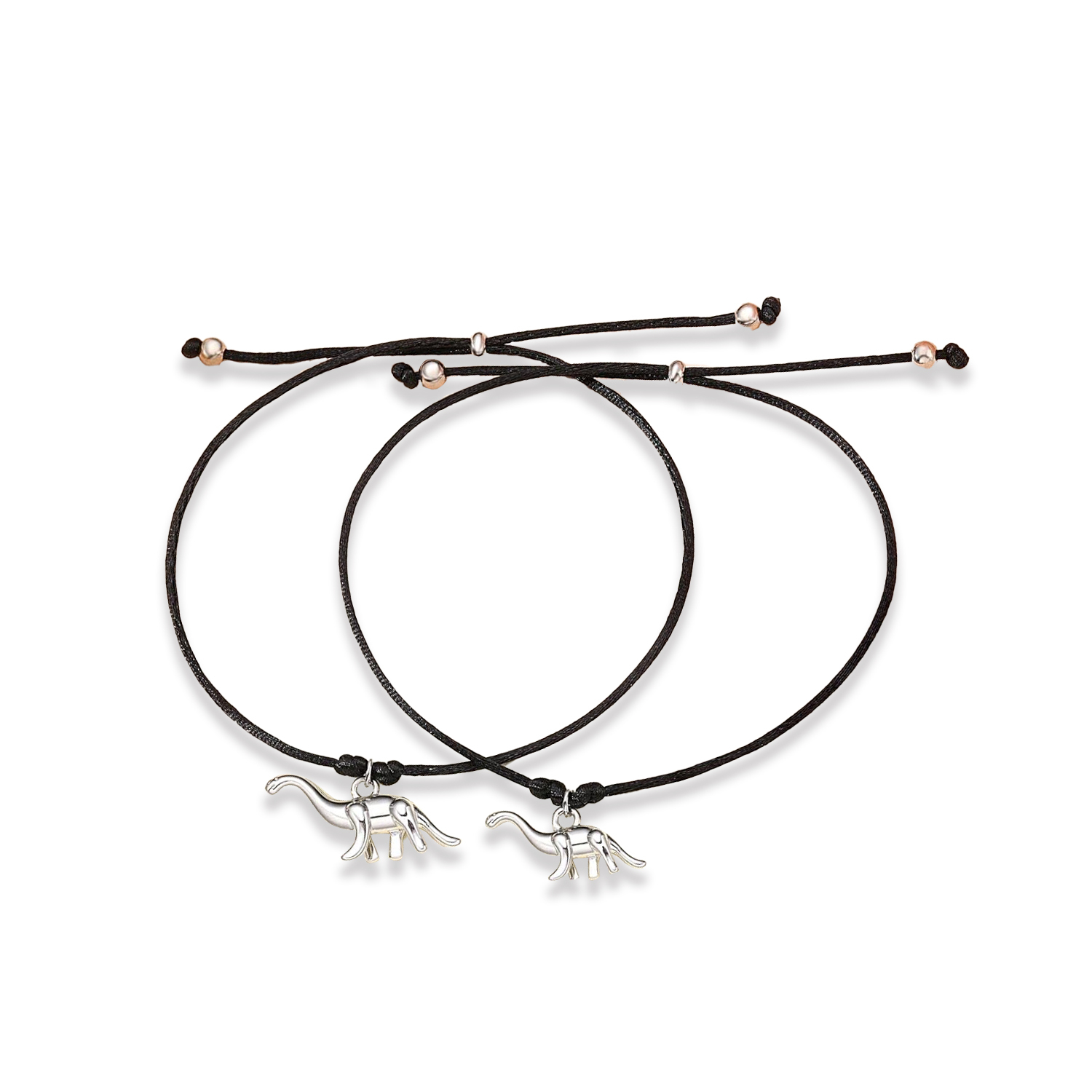 Dinos Armbänder Set mit 2 Ketten Für das Schulkind Vergesst nie, dass du stark und mutig bist wie ein Dino Schulanfang Geschenk mit Nachrichtenkarte