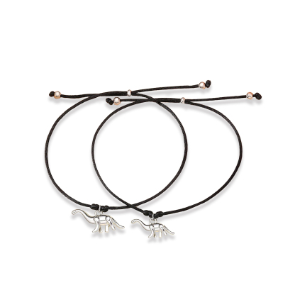 Dinos Armbänder Set mit 2 Ketten Für das Schulkind Vergesst nie, dass du stark und mutig bist wie ein Dino Schulanfang Geschenk mit Nachrichtenkarte