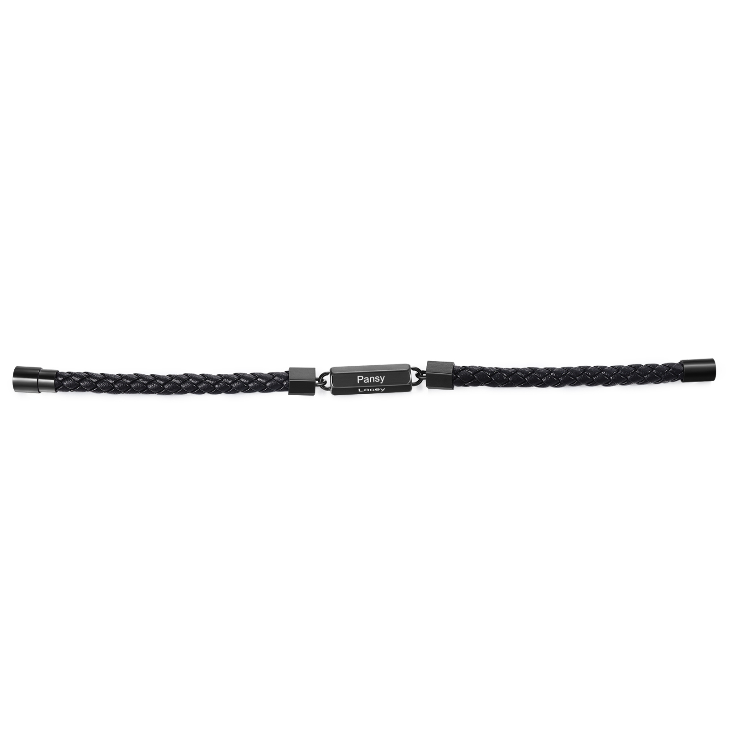 Personalisierte 4 Namen Vintage PU-Leder & Edelstahl Armband für Herren – Ideales Geschenk für Väter Großvater
