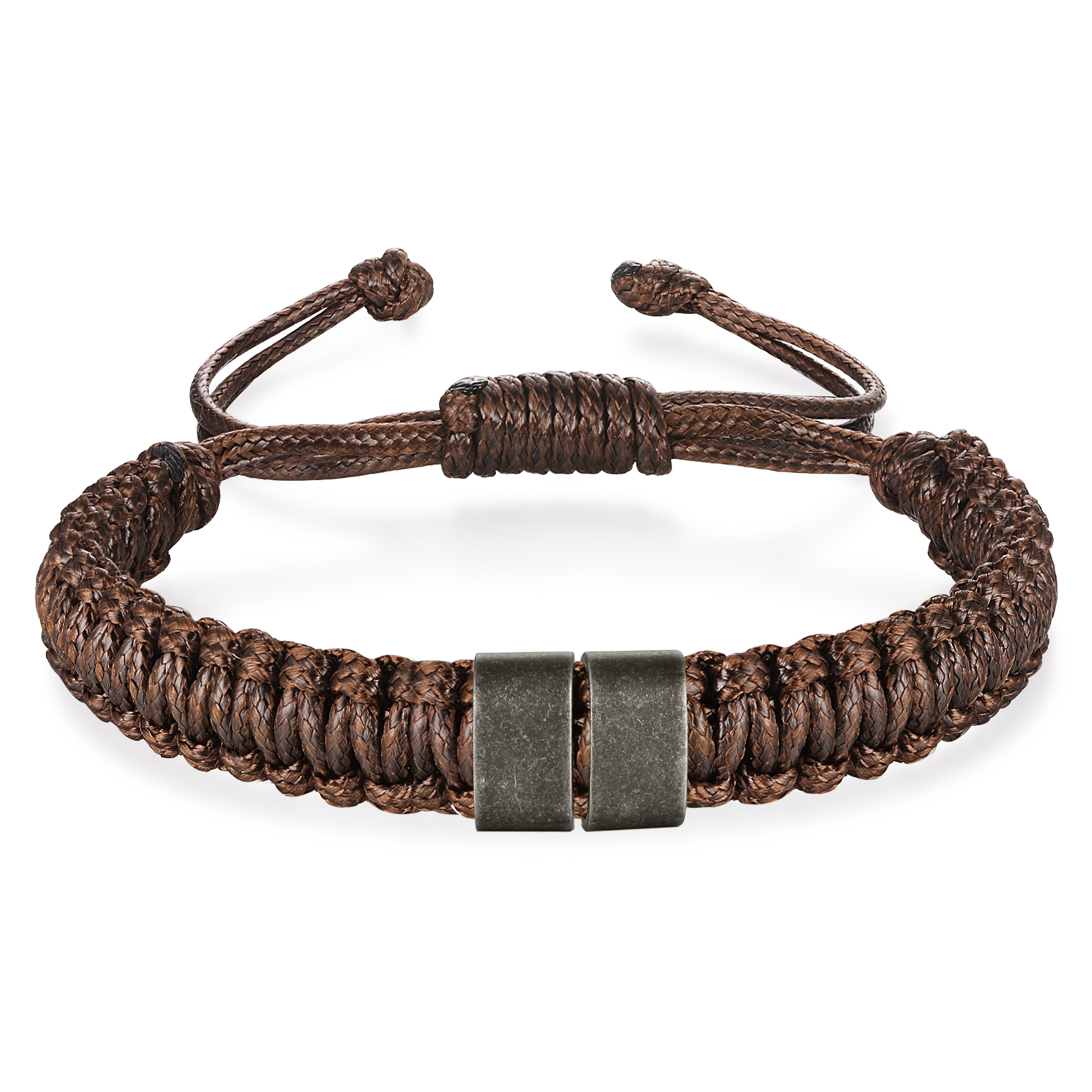 Herren Schmuck-Personalisierte 2-5 Namen Geflochtenes Vintage Armband mit Edelstahl Perle für Männer