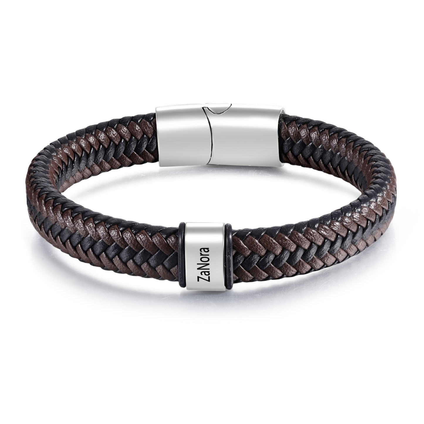 Kettenmachen Herren Personalisierte 2 Namen & Foto Geflochtenes Leder Armband 24.99