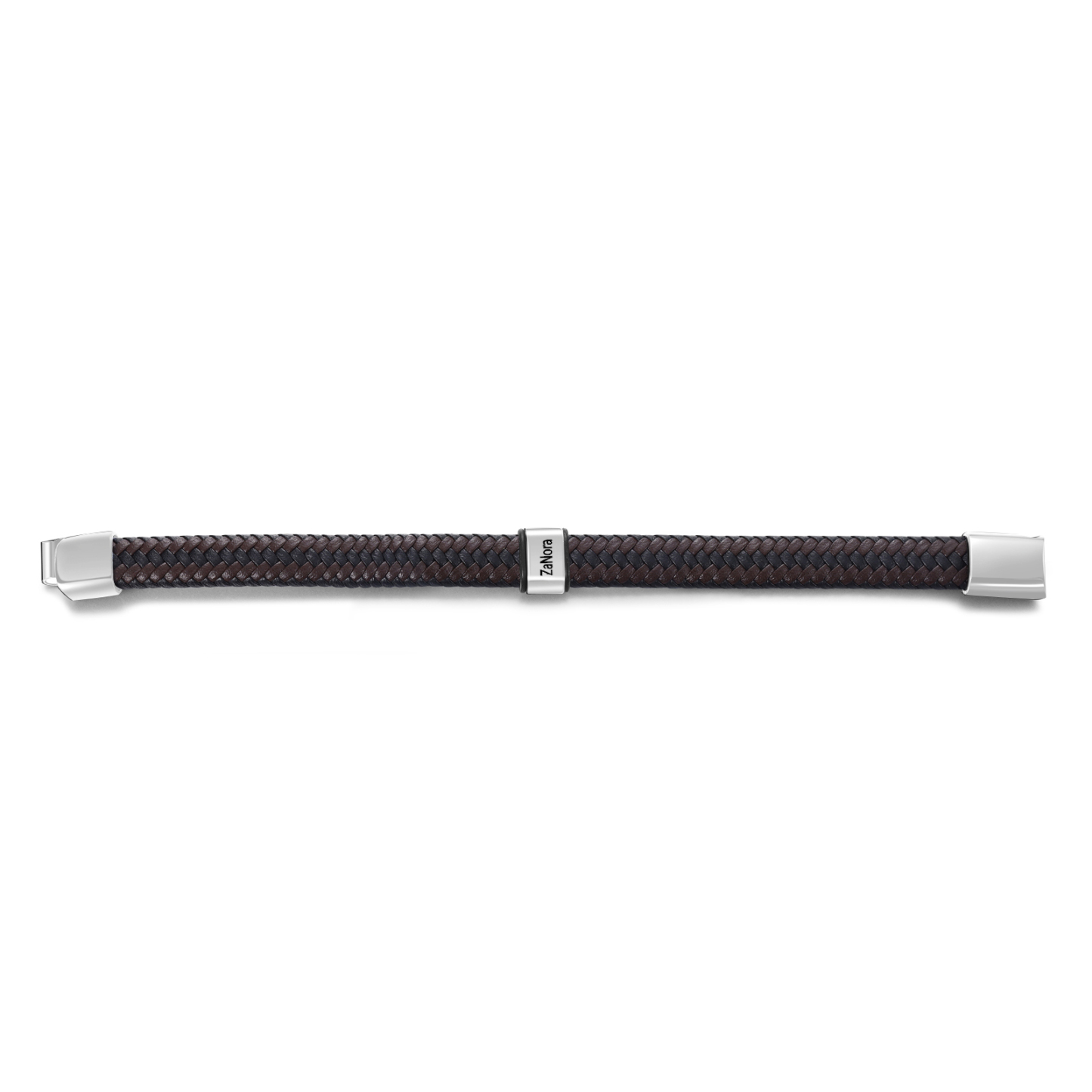 Herren Personalisierte 1-5 Namen Schwarz & Braun Geflochtenes Leder Armband