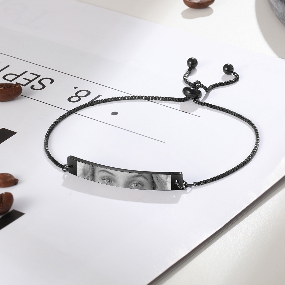 Personalisiertes Foto Edelstahl Augenfoto Armband – Dein Blick für die Ewigkeit