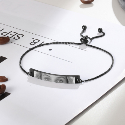 Personalisiertes Foto Edelstahl Augenfoto Armband – Dein Blick für die Ewigkeit