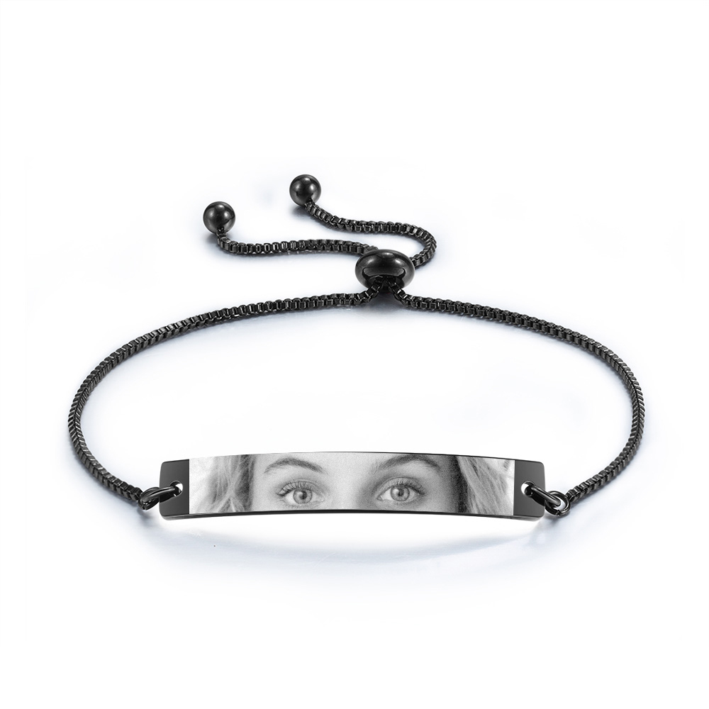 Personalisiertes Foto Edelstahl Augenfoto Armband – Dein Blick für die Ewigkeit