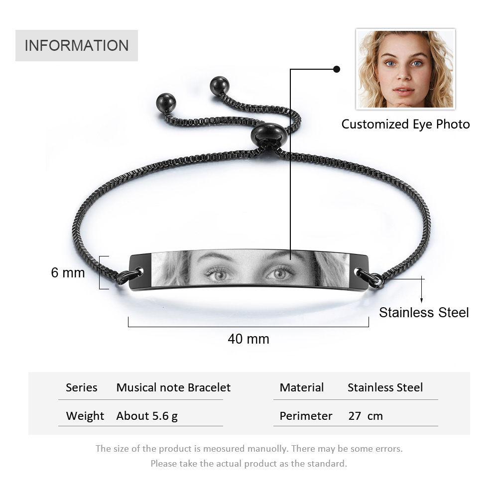 Personalisiertes Foto Edelstahl Augenfoto Armband – Dein Blick für die Ewigkeit