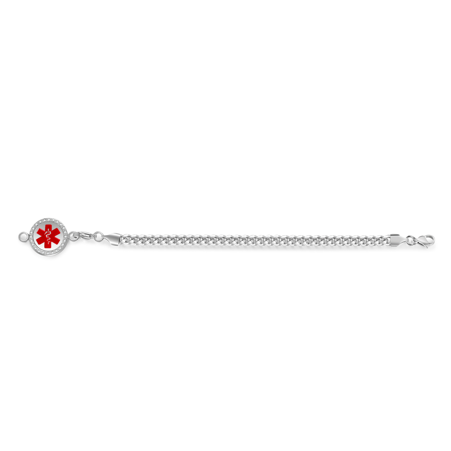 Personalisierter 1 Name & 1 Telefonnummer Edelstahl Notfall-Medizin-Armband