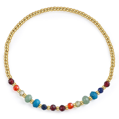 Bunter Naturstein Glasperlen Armband-An meine Tochter, vergiss nie, wie sehr ich dich liebe-Geschenk mit Nachrichtenkarte 