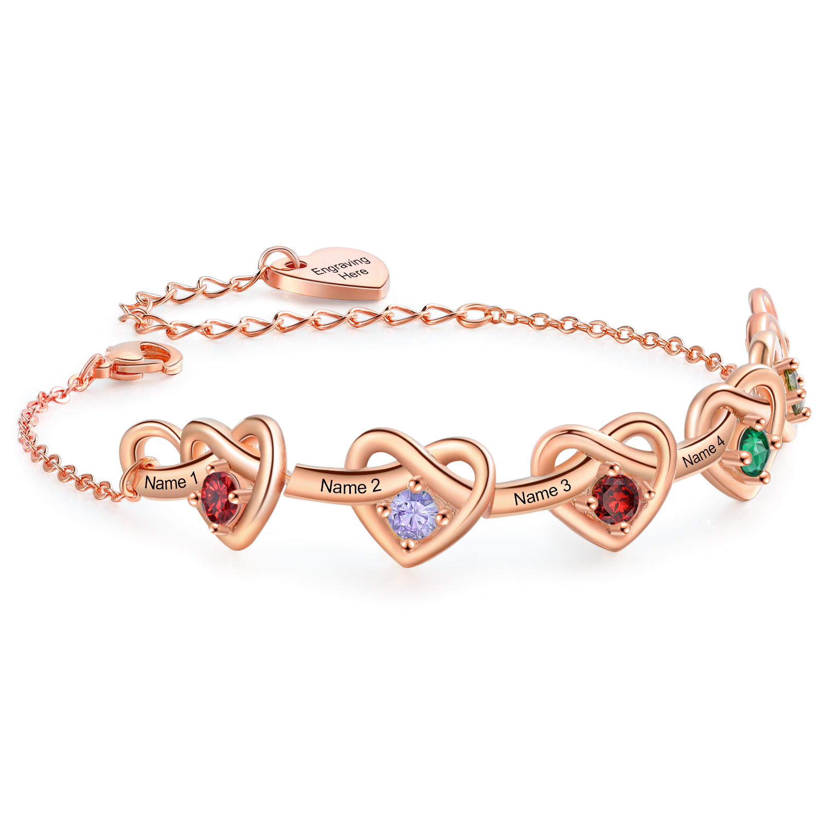 Personalisiertes mit 2 Namen & 2 Geburtssteinen Armband - Ein Schmuckstück mit besonderer Bedeutung