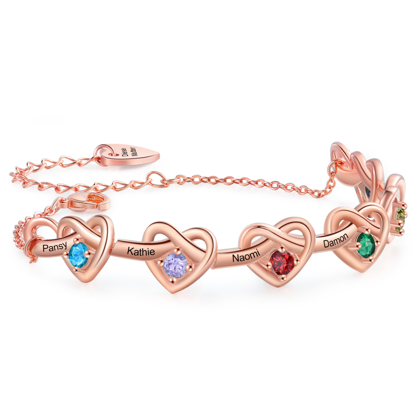 Personalisiertes mit 2 Namen & 2 Geburtssteinen Armband - Ein Schmuckstück mit besonderer Bedeutung