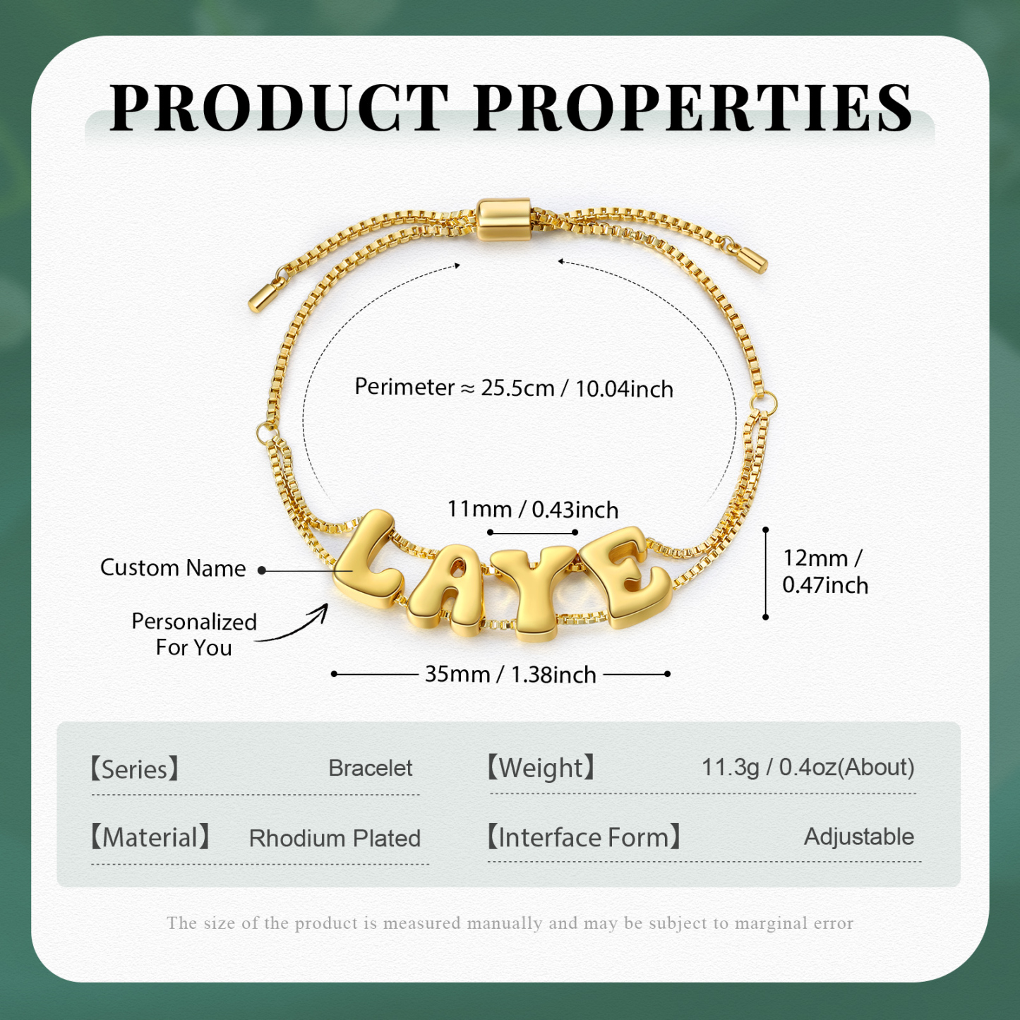 Personalisiertes mit Name Armband – Basierend auf den Buchstaben des Namens gestaltet – Eine einzigartige Wahl für Individualität