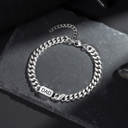 Herren Personalisierte 1 Namen Edelstahl Armband mit Text