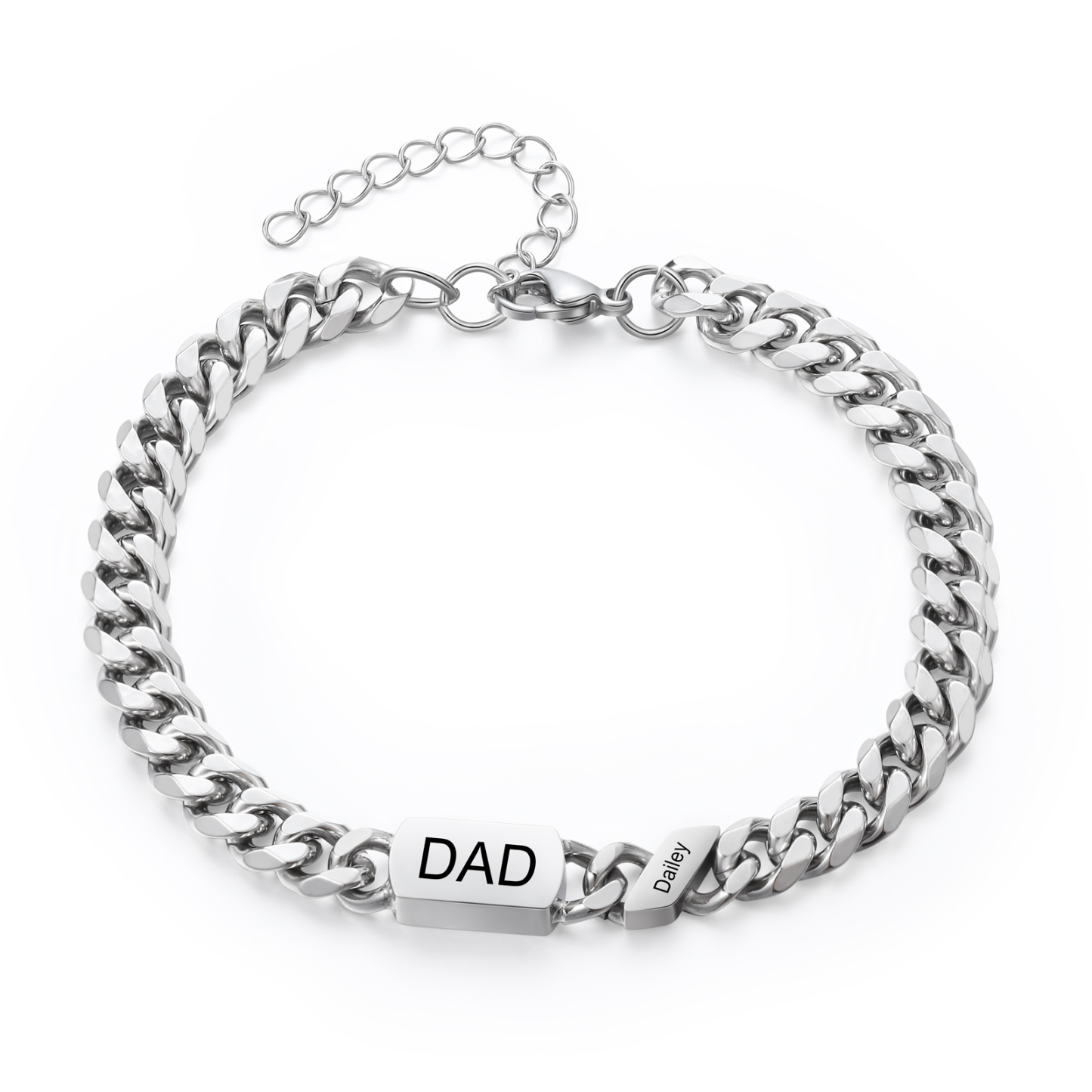 Herren Personalisierte 1 Namen Edelstahl Armband mit Text