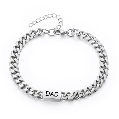 Herren Personalisierte 1 Namen Edelstahl Armband mit Text