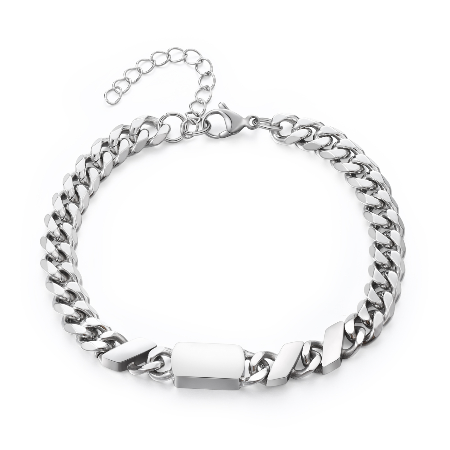 Herren Personalisierte 3 Namen Edelstahl Armband mit Text