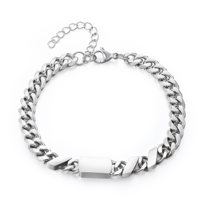 Herren Personalisierte 3 Namen Edelstahl Armband mit Text