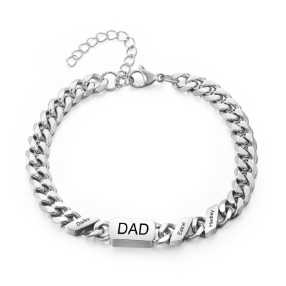 Herren Personalisierte 1-6 Namen Edelstahl Armband mit Text