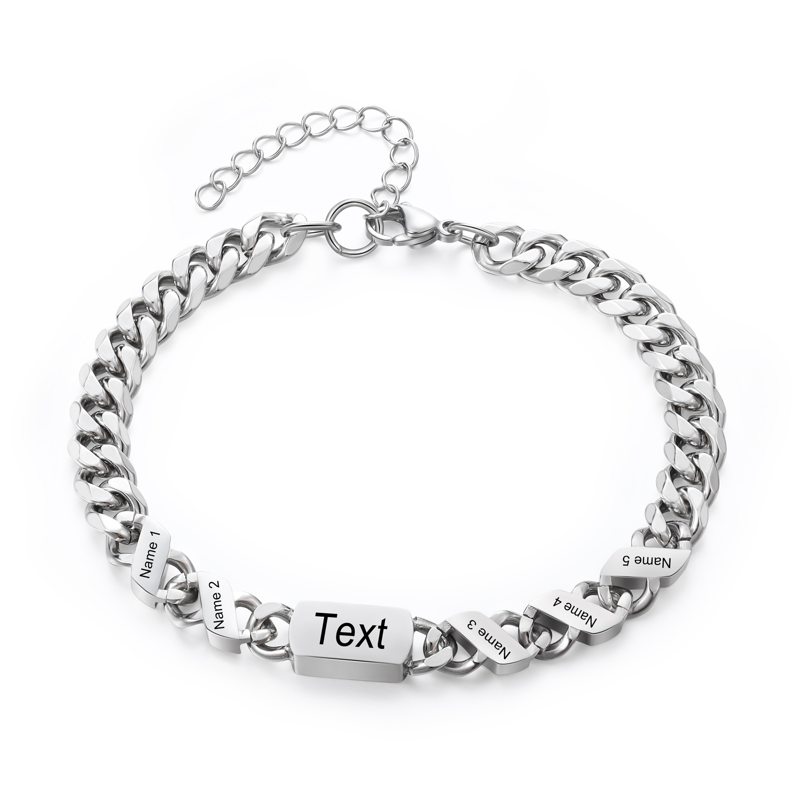 Personalisiertes Herrenarmband im Cuban-Link-Stil für Papa