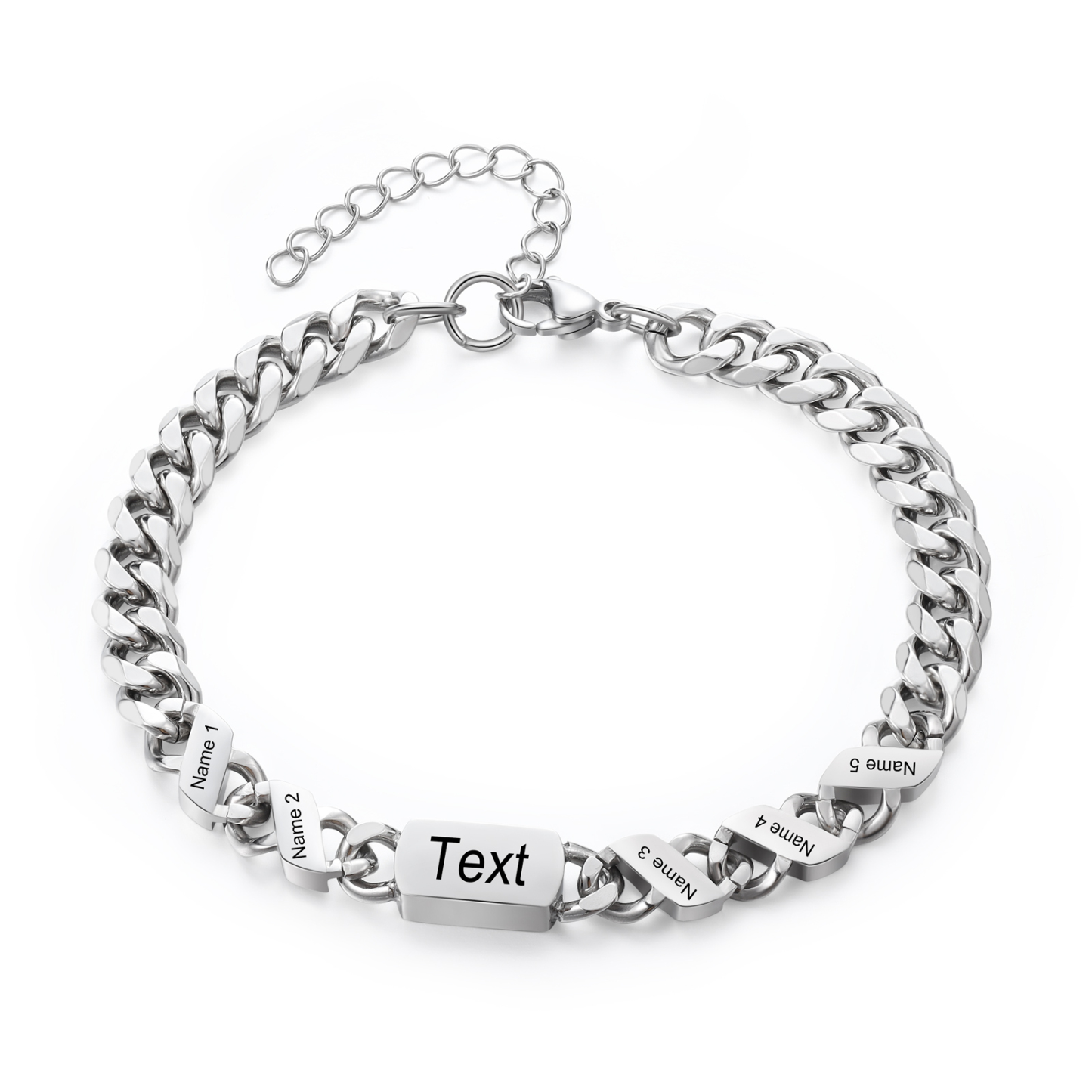 Personalisiertes Herrenarmband im Cuban-Link-Stil für Papa