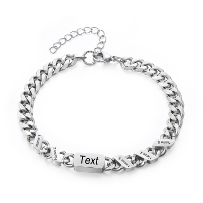 Personalisiertes Herrenarmband im Cuban-Link-Stil für Papa