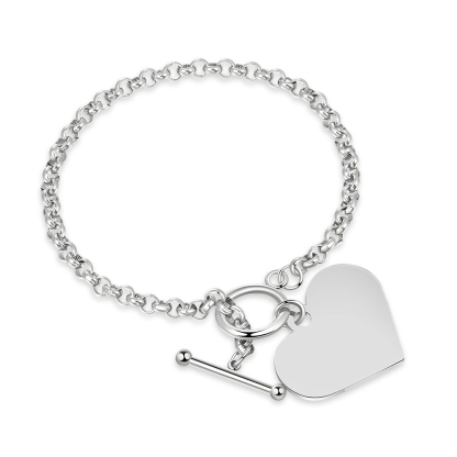 Personalisierte Foto Edelstahl Armband mit Herzanhänger –Best Oma der Welt - Ich liebe dich!
