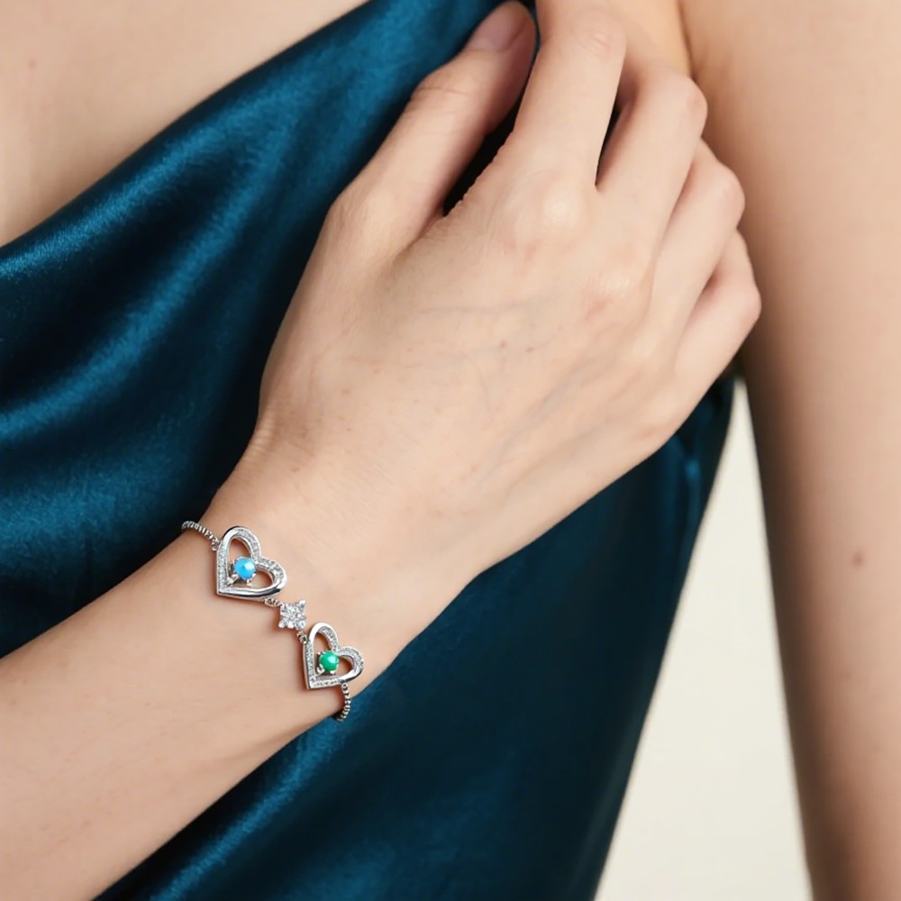 Herz Personalisiertes Armband mit 2-6 Geburtssteinen