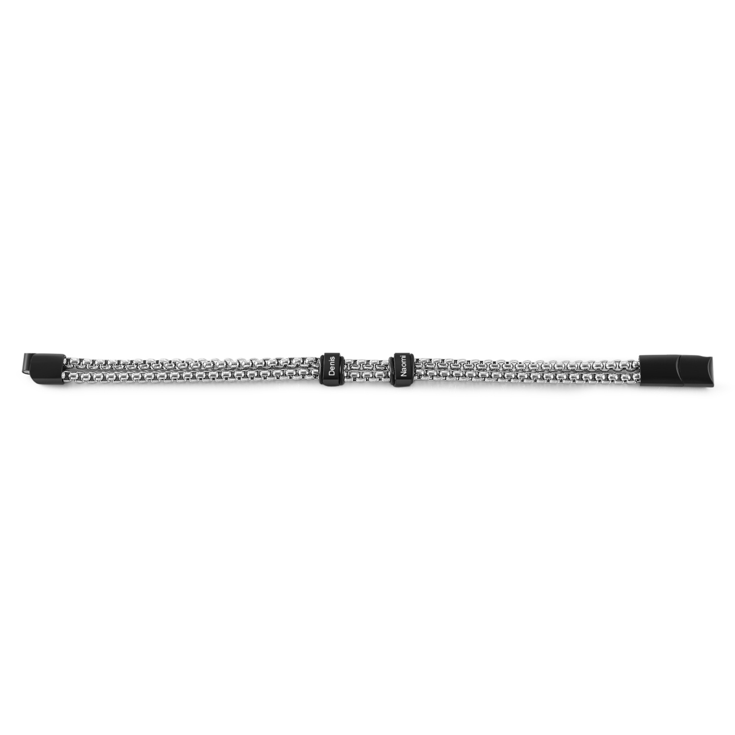 Herren Personalisierte 2 Namen Edelstahl Armband für Männer