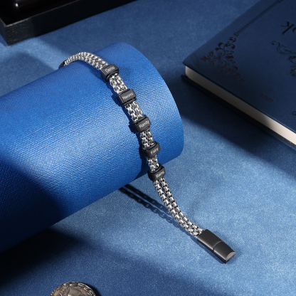 Herren Personalisierte 5 Namen Edelstahl Armband für Männer