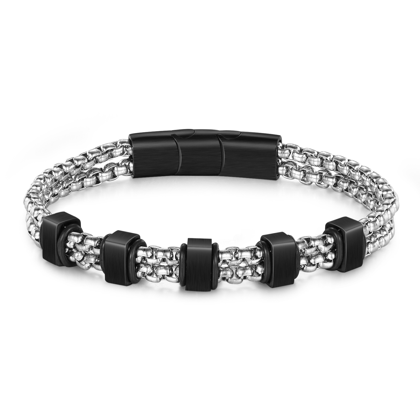 Herren Personalisierte 5 Namen Edelstahl Armband für Männer