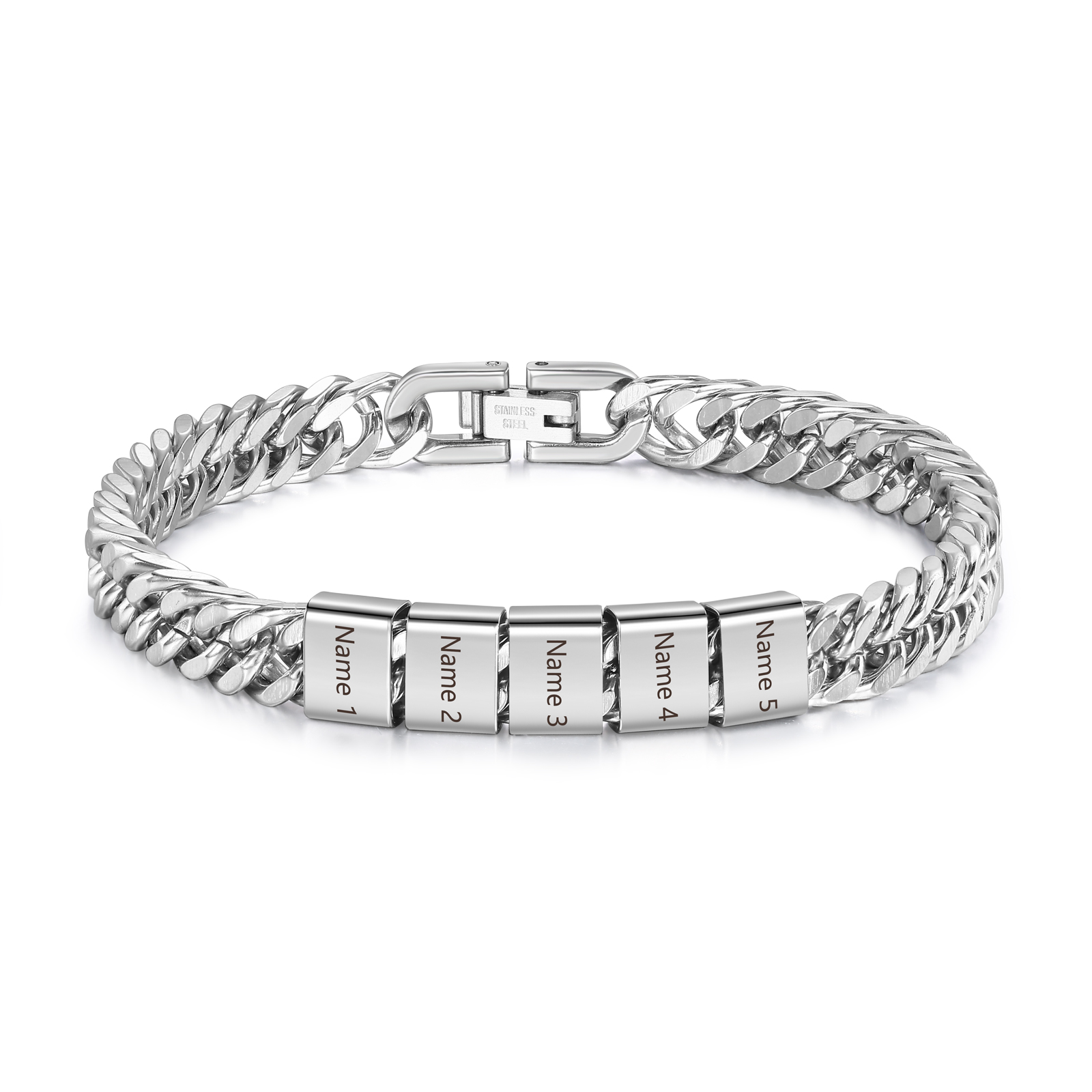 Herren Personalisierte 2-6 Namen Edelstahl Armband für Männer