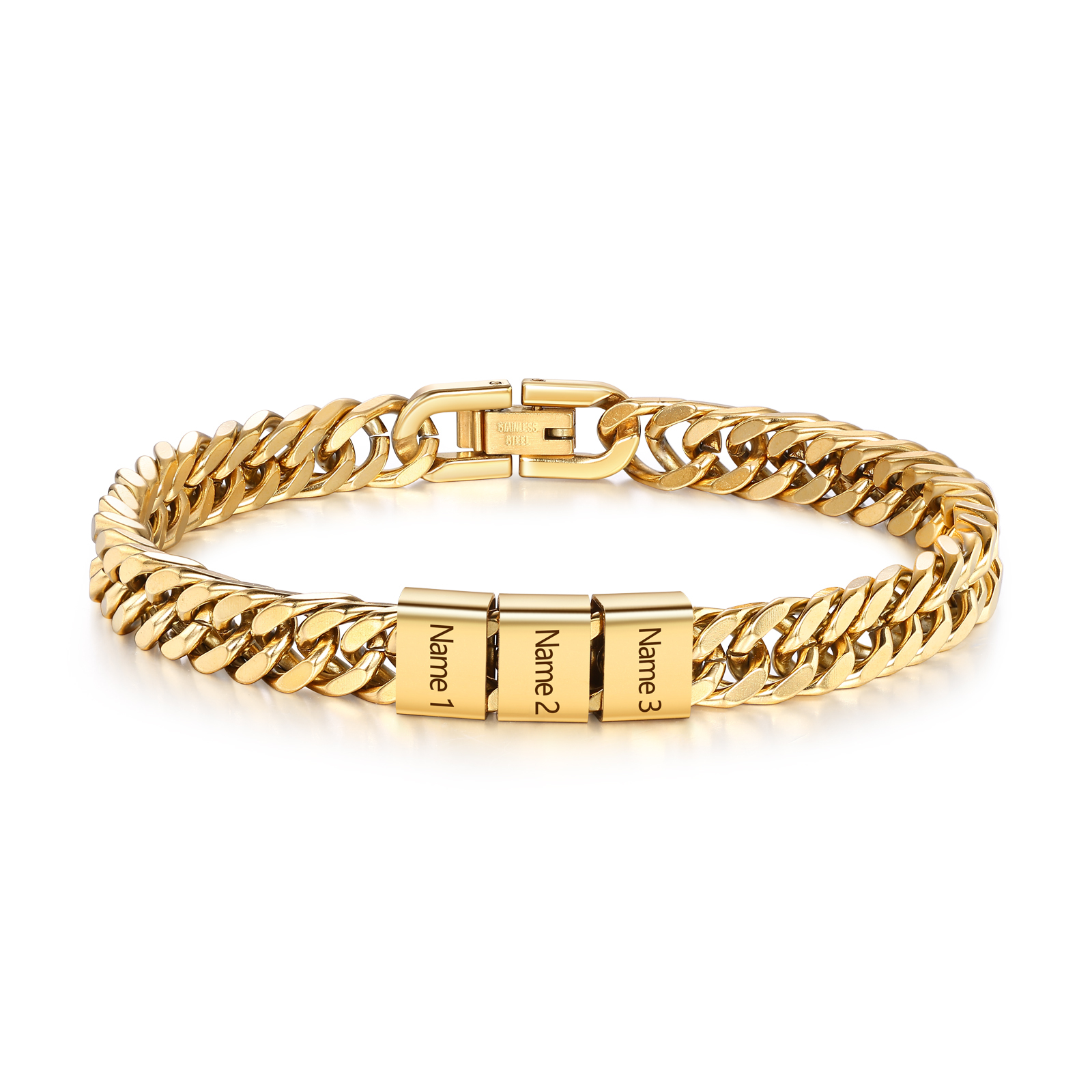 Personalisiertes 2-6 Namen Armband für Männer mit individueller Gravur – Geschenk für Opa/Papa