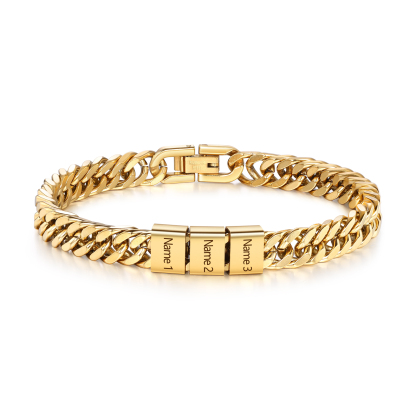 Personalisiertes 2-6 Namen Armband für Männer mit individueller Gravur – Geschenk für Opa/Papa