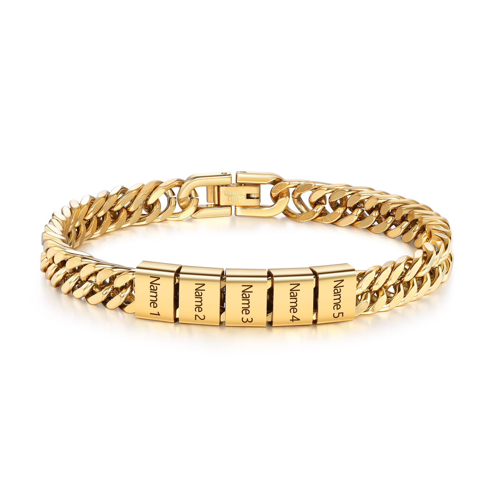 Personalisiertes 2-6 Namen Armband für Männer mit individueller Gravur – Geschenk für Opa/Papa