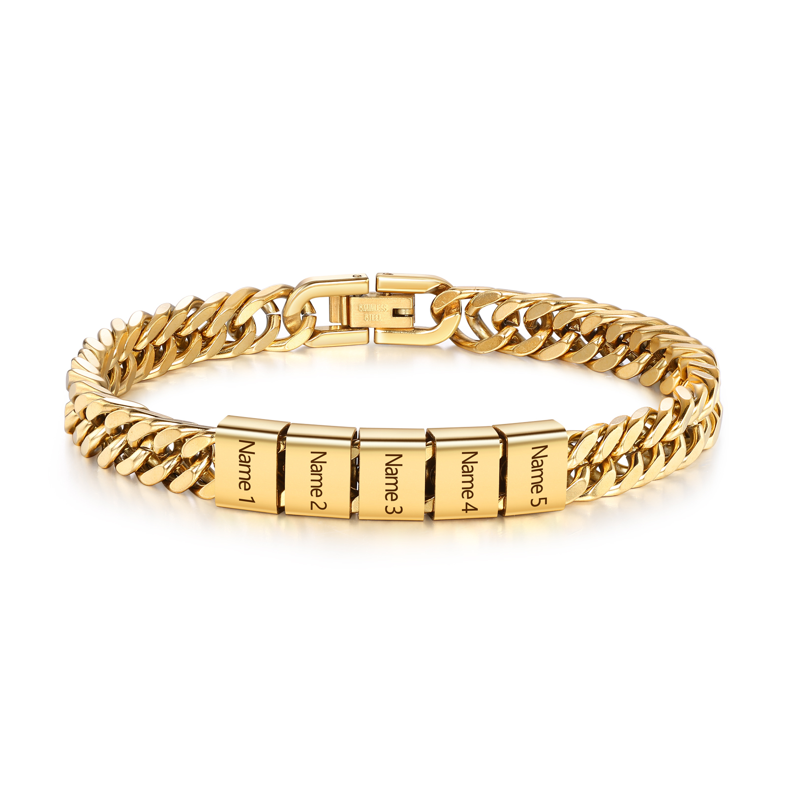 Personalisiertes 2-6 Namen Armband für Männer mit individueller Gravur – Geschenk für Opa/Papa