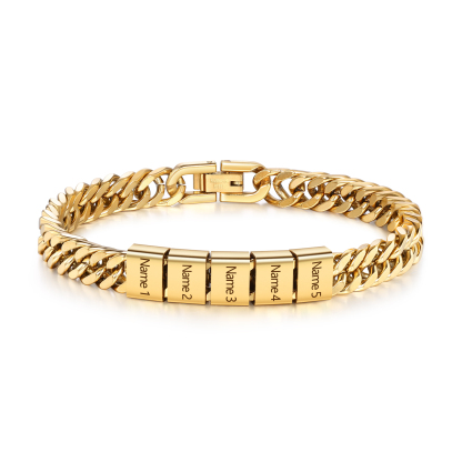 Personalisiertes 2-6 Namen Armband für Männer mit individueller Gravur – Geschenk für Opa/Papa