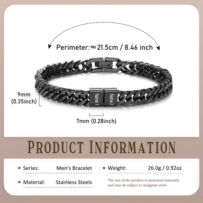 Personalisiertes 2-6 Namen Armband für Männer mit individueller Gravur – Geschenk für Opa/Papa