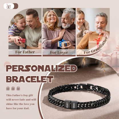 Personalisiertes 2-6 Namen Armband für Männer mit individueller Gravur – Geschenk für Opa/Papa