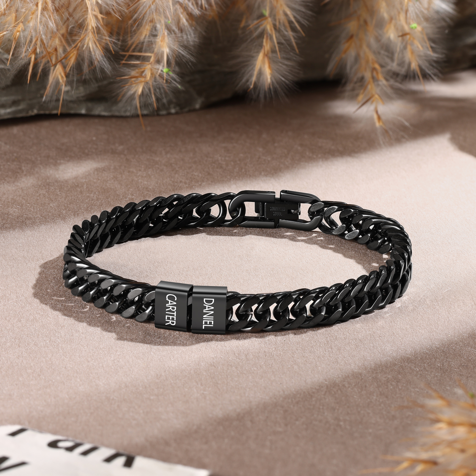 Personalisiertes 2-6 Namen Armband für Männer mit individueller Gravur – Geschenk für Opa/Papa