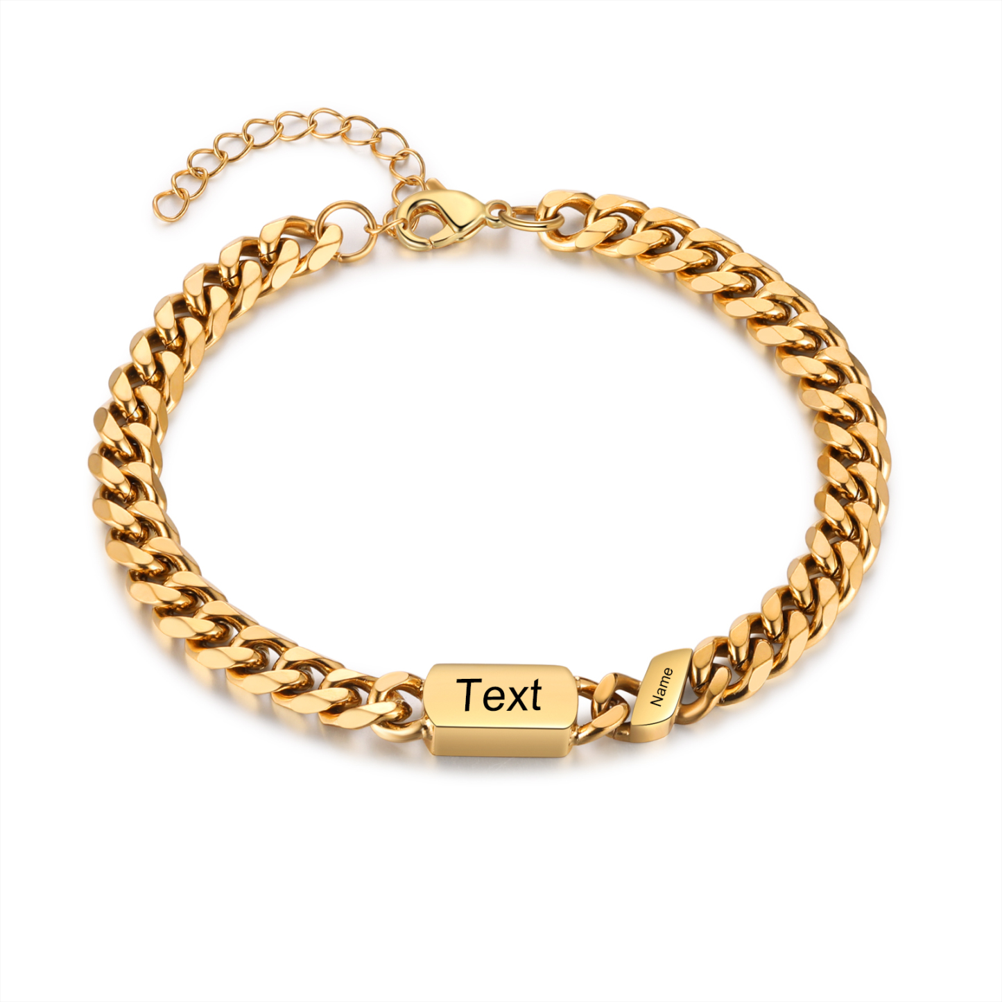 Personalisiertes Herrenarmband im Cuban-Link-Stil für Papa