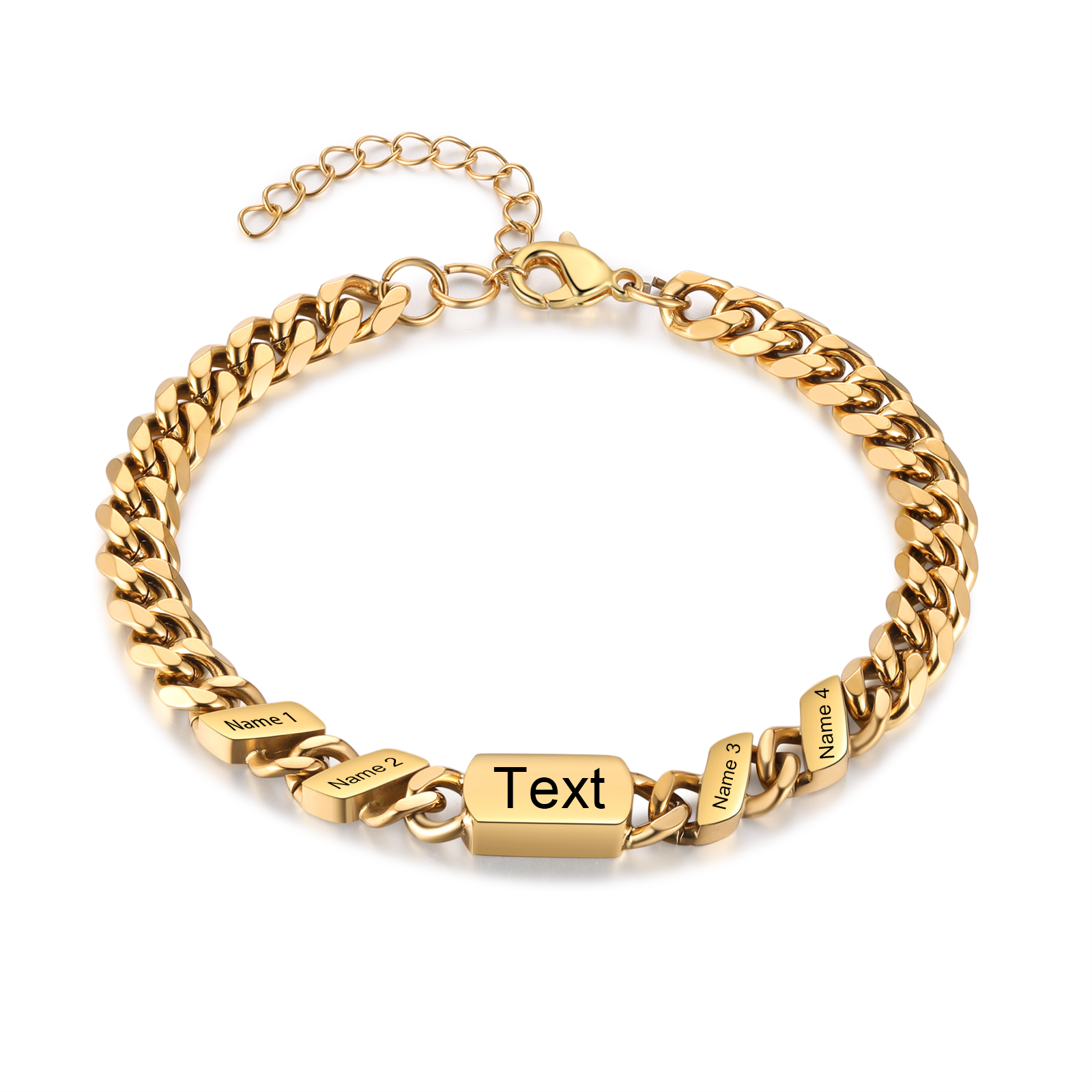 Personalisiertes Herrenarmband im Cuban-Link-Stil für Papa