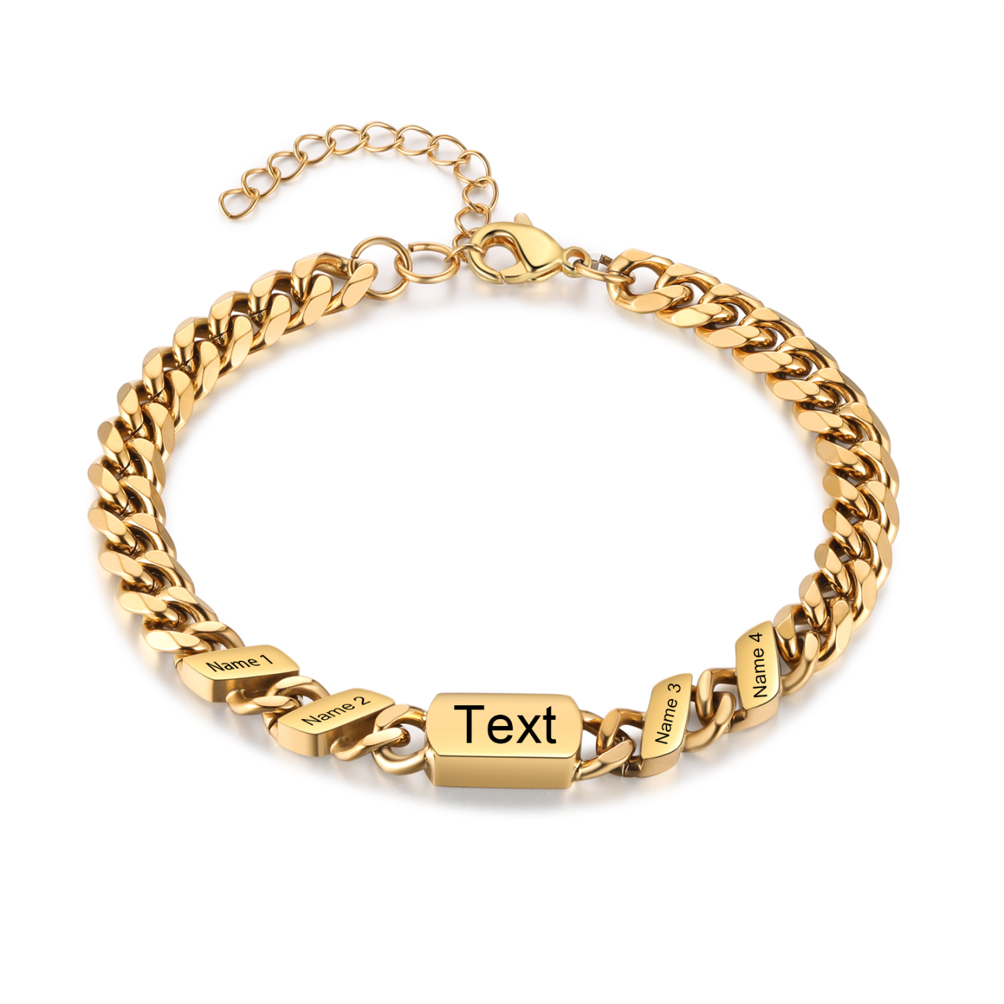 Personalisiertes Herrenarmband im Cuban-Link-Stil für Papa