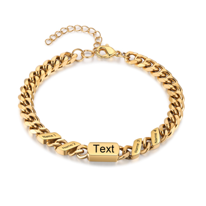 Personalisiertes Herrenarmband im Cuban-Link-Stil für Papa