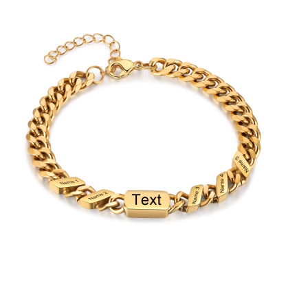 Personalisiertes Herrenarmband im Cuban-Link-Stil für Papa