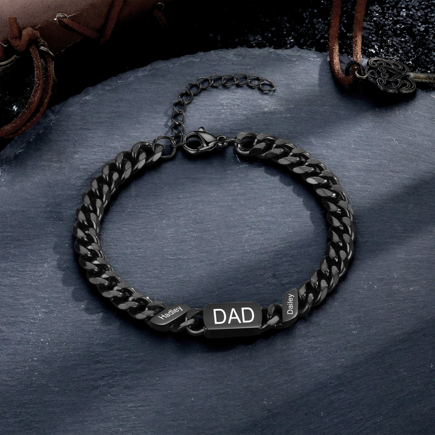 Herren Personalisierte 1-6 Namen Edelstahl Armband mit Text