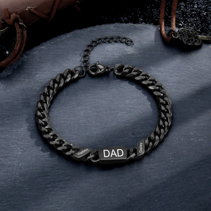 Herren Personalisierte 1-6 Namen Edelstahl Armband mit Text