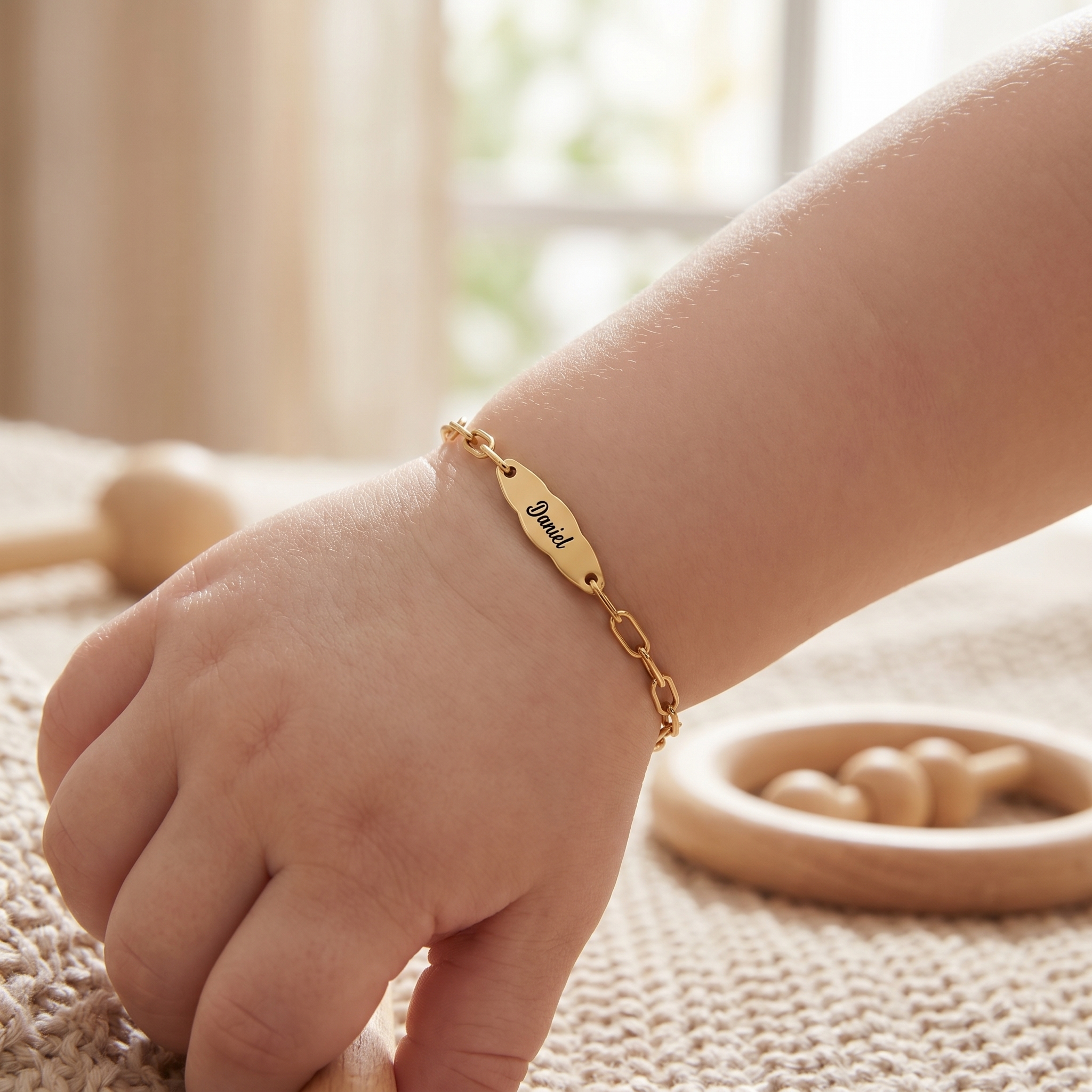 Personalisiertes Kinderarmband mit Namen Edelstahl-ID-Armband mit Mutmachkarte